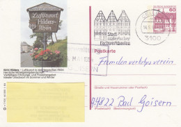 Deutschland. Bildpostkarte 6414 HILDERS - Ortsschild, Wertstempel 60 Pfg. Burgen Und Schlösser, Serie "n" - Illustrated Postcards - Used