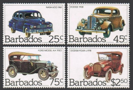 Barbados 610-613,MNH.Michel 587-590. Classics Automobiles,1983. Nash,Dodge,Ford. - Barbades (1966-...)