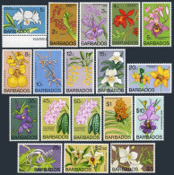 Barbados 396-411,404C,406B,MNH.Michel 365X-380X,420X-421X. Orchids 1974-1977. - Barbades (1966-...)