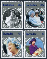 Barbados 660-663,lightly Hinged.Michel 633-636. Queen Mother 85th Birthday,1985. - Barbades (1966-...)
