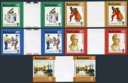 Barbados 550-554 Gutter,MNH.Michel 530-534. Carifesta-1981.Dancers,Sailboats, - Barbades (1966-...)