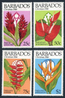 Barbados 693-696,MNH.Michel 666-669.Christmas 1986. Church Windows,Flowers. - Barbados (1966-...)