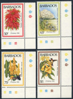Barbados 636-639,MNH.Michel 613-616. Christmas 1984.Flowers:Poinsettia,Candle, - Barbades (1966-...)