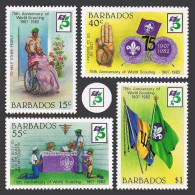 Barbados 589-592, MNH. Michel 566-569. Scouting Year 1982, Flags. - Barbades (1966-...)