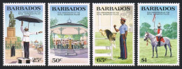 Barbados 670-673, MNH. Mi 643-646. Royal Barbados Police-150, 1985. Dog,Horseman - Barbados (1966-...)