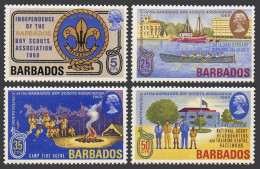 Barbados 323-326, 326a, MNH. Mi 292-295,Bl.2. Boy Scouts,1969. Bridgetown Harbor - Barbados (1966-...)