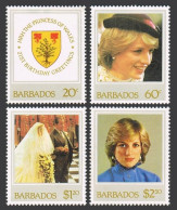 Barbados 585-588,lightly Hinged.Michel 562-565. Princess Diana 21st Birthday. - Barbados (1966-...)