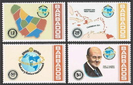 Barbados 524-527, MNH. Michel 494-497. Rotary-75, 1980. Maps, Paul Harris. - Barbados (1966-...)