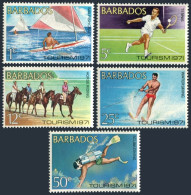 Barbados 357-361,MNH.Michel 326-330. Tourism 1971.Sailfish Craft,Tennis,Diving,  - Barbados (1966-...)
