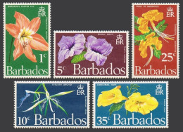 Barbados 348-352,MNH.Michel 317-321. Flowers 1970.Minnie Root,Lily,Orchid,Pride, - Barbades (1966-...)