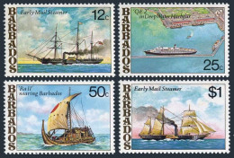 Barbados 487-490,MNH.Michel 456-459. Postal Ships,1979.Early Mail Steamer,Harbor - Barbades (1966-...)