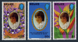 Belize 618-620, MNH. Michel 634-636. Princess Diana, 21st Birthday. 1982. - Belice (1973-...)