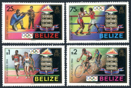 Belize 717-720,lightly Hinged. Olympics Los Angeles-1984.Shooting,Boxing,Running - Belice (1973-...)
