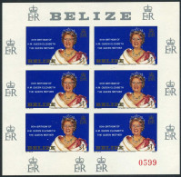 Belize 523 Imperf Sheet,MNH. Queen Mother-80,1980. - Belize (1973-...)