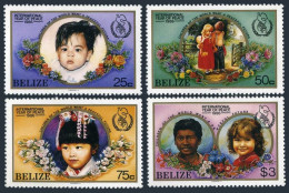 Belize 838-841,MNH.Peace Year IPY-1986.Children,Flowers - Belize (1973-...)