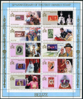Belize 763 Aj Sheet, MNH. Commonwealth Stamp Omnibus,50th Ann.1985.Royal Family, - Belice (1973-...)