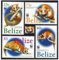 Belize 1177-1180, MNH. WWF 2004. Central American Wooly Opossum. - Belice (1973-...)