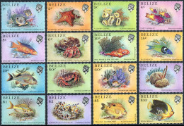 Belize 699-714 Perf.15,705a-711a Perf.13.5,MNH. Marine Life 1984-88.Fish,Corals. - Belice (1973-...)