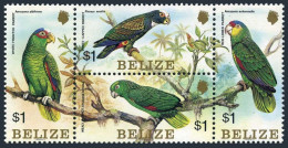 Belize 739 Ad Block, 740, MNH. Michel 770-773, Bl.66. Parrots 1984. Butterfly. - Belice (1973-...)