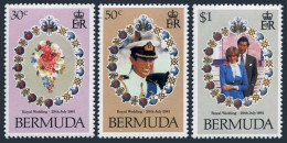 Bermuda 412-414,hinged.Michel 401-403 Prince Charles-Diana Wedding,1981.Bouquet. - Bermudes