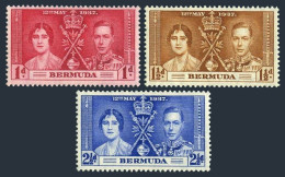 Bermuda 115-117, Hinged. Mi 98-100. Coronation 1937. King George VI, Elizabeth. - Bermudas