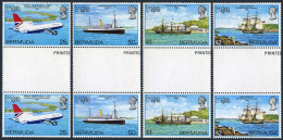 Bermuda 393-396 Gutter,MNH.Michel 382-385. LONDON-1980.Plane,Ships. - Bermudas