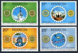 Bermuda 308-311,MNH. Rotary-50,1974.Peter's Church,Somerset Drawbridge,Ship,Map. - Bermudas