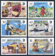 Bermuda 406-411,MNH.Michel 395-400. Historical Scenes,1981.Fisherman,Ship,Onion. - Bermudes