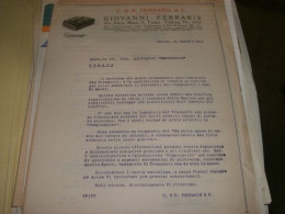 DOCUMENTO DITTA GIOVANNI FERRARIS TORINO 1924 - Documentos Históricos