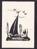 Sail And Birds / Postcard Circulated, 2 Scans - Scherenschnitt - Silhouette