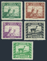 Bolivia 251-255, Hinged. Michel 292-296. Llamas, Vicuna, 1939. - Bolivia
