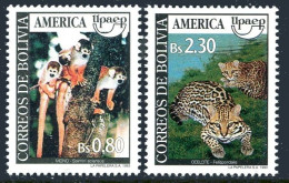 Bolivia 900-901, MNH. America UPAEP-1993. Salmari Sclureus, Felis Pardalis. - Bolivia