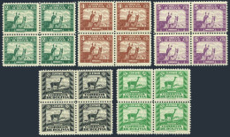 Bolivia 251-255 Blocks/4, MNH. Michel 292-296. Llamas, Vicuna, 1939. - Bolivië