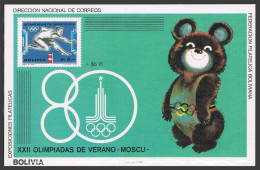 Bolivia C301 Note, MNH. Mi Bl.92-93, MNH. Olympics Moscow-1972. Discus, Hurdler. - Bolivia