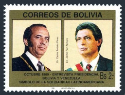 Bolivia 792C, MNH. Michel 1107. State Visit By Carlos Andres Perez, 1989. - Bolivia