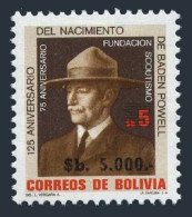 Bolivia 703, MNH. Michel 1015. Scouting Year 1982. Lord Baden-Powell. New Value. - Bolivie