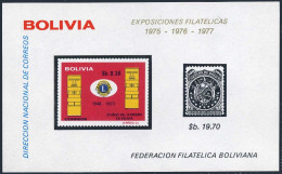 Bolivia 563a,MNH. Michel Bl.48. Lion International In Bolivia 25th Ann.1975. - Bolivia