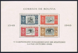 Bolivia 357a-358a,C155a-C156a, MNH. Athletic Championship Matches, La Paz-1948. - Bolivie