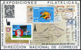 Bolivia C358b Note 2.Michel Bl.81,MNH. UPU-100,Lindbergh Flight,Soccer Cup-1978. - Bolivien
