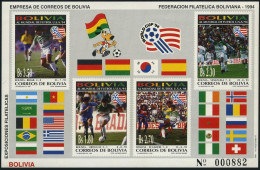 Bolivia 912a Sheet.Michel Bl.209. World Soccer Cup USA-1994. - Bolivië