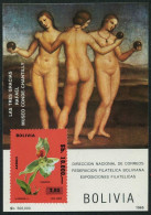 Bolivia 704a Note,MNH.Mi Bl.148. Flower Stanhopaea.The Three Grace,sby Raphael. - Bolivien