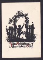 Zum Geburtstag / Postcard Circulated, 2 Scans - Siluette