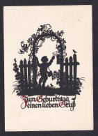 Zum Geburtstag / Postcard Circulated, 2 Scans - Silhouettes