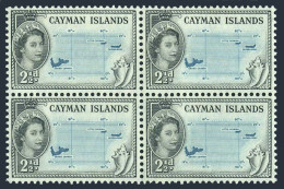 Cayman 140 Block/4, MNH. Michel 141. QE II, 1953. Map, Conch. - Cayman (Isole)