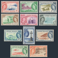 Cayman 135-145, MNH. Mi 136-146. QE II, 1953. Catboat, Coconut, Turtle, Seamen, - Caimán (Islas)