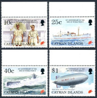 Cayman 704-708,MNH. End Of WW II-50,1995.Home Guard,Freighter,Submarine,Airship, - Caimán (Islas)