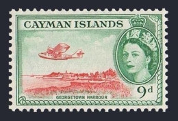 Cayman 144,MNH.Michel 145. QE II,1953.George Town Harbor.Plane. - Kaaiman Eilanden