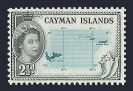Cayman 140, MNH. Michel 141. QE II, 1953. Map, Conch. - Kaaiman Eilanden