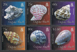 Cayman 1058-1063,1064,MNH. Shells 2010. Hawk-wing Conch,Ornate Scallop,Chestnut, - Caimán (Islas)