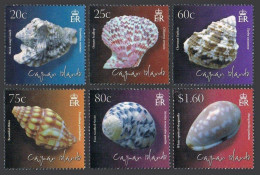 Cayman 1058-1063,1064,MNH. Shells 2010. Hawk-wing Conch,Ornate Scallop,Chestnut, - Cayman (Isole)